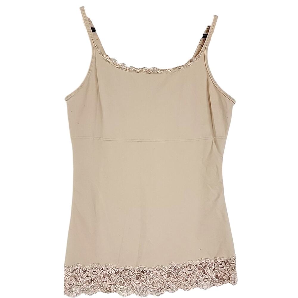 Flexees Tummy Control Camisole 2XL Nude Shapewear Lace Trim Adjustable